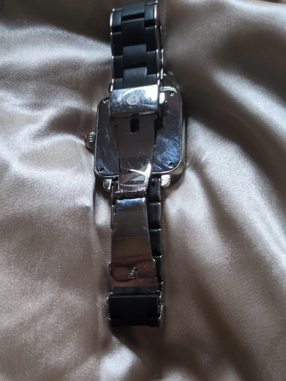 MICHELE Black & Silver Sport Deco women's watch